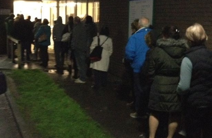 Queuing at Sunbury Health Centre 