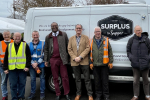 Kwasi with CEO Andrew Osbourne and Surplus to Supper volunteers 